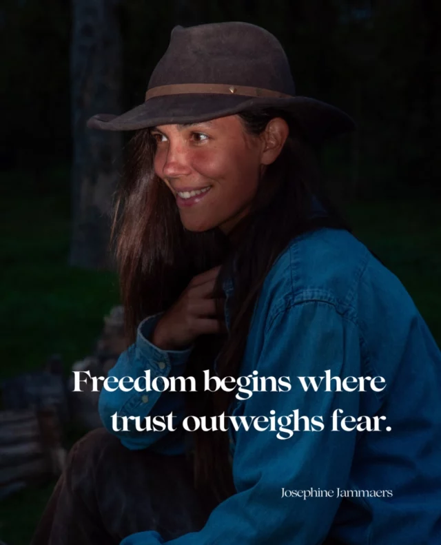 “Freedom begins where trust is greater than fear.” @josephine.jammaers 

I made this statement on a podcast with @warwickschiller about a year ago. Since then, countless people have reached out to tell me how much it resonates with them, and how soothing it is to realize that freedom lies not in the absence of fear, but in the presence of trust.

Because fear will always be part of this adventure we call life. It’s of vital importance and it’s everywhere: in the challenges we face, the uncertainties, the adversities. 

I feel fear, and I embrace it.
But I won’t let it take the lead.
I will always choose trust as my compass.

Every single day, we decide who holds the reins: fear, or trust.

And I believe that owning that choice is where true freedom begins. It can make all the difference between being fully alive and simply existing.

So tell me, who will you give the reins to?

Wearing my beloved Stetson hat @stetsoneurope 🤎
And I’ll be sharing some exciting news about that very soon…